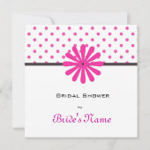 ブライダルシャワーパーティの招待状、ピンク水玉模様 招待状 (裏面)