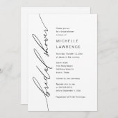 ブライダルシャワーパーティーお祝い、ロマンモダンティック 招待状 (正面/裏面)