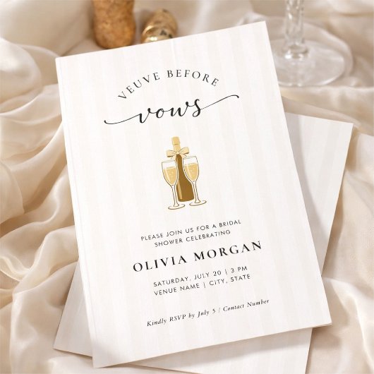 ブライダルシャワーパーティーの招待状:Veuve+Before+Vows 高級シャンパン 招待状