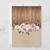 ブライダルシャワーパーティーウッ素朴ド素朴フローラ 招待状 (裏面)