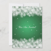 ブライダルシャワーパーティーエレガントスパークルエメラルドグリーン 招待状 (裏面)