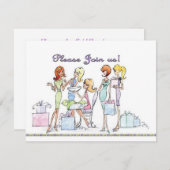 ブライダルシャワーパーティーグラモールガール招待状 招待状 (正面/裏面)