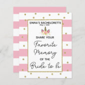 ブライダルシャワーパーティーゲーお気に入りのムメモリ結婚ー (正面/裏面)