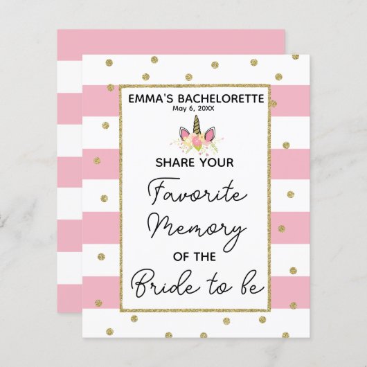 ブライダルシャワーパーティーゲーお気に入りのムメモリ結婚ー (正面/裏面)