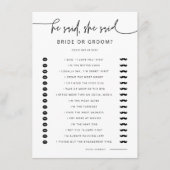 ブライダルシャワーパーティーゲームアクティビティカードG400 エンクロージャーカード (正面)