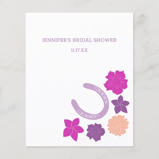 ブライダルシャワーパーティーゲームシート乗馬F チラシ (裏面)