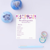 ブライダルシャワーパーティーゲームシート乗馬F チラシ (シングル)