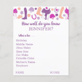 ブライダルシャワーパーティーゲームシート乗馬F チラシ (正面)