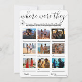 ブライダルシャワーパーティーゲーム「Where Were They」 招待状 (正面)