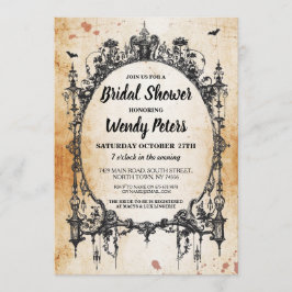 ブライダルシャワーパーティーゴシックフレームハロウィーン招待状 招待状