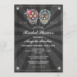 ブライダルシャワーパーティーシュガースカルハロウィーン招待状 招待状