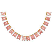 ブライダルシャワーパーティーデコーラルフェイク金ゴールドグリッター バンティングフラッグ (全)