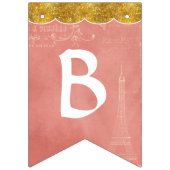 ブライダルシャワーパーティーデコーラルフェイク金ゴールドグリッター バンティングフラッグ (第2の旗)