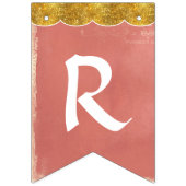 ブライダルシャワーパーティーデコーラルフェイク金ゴールドグリッター バンティングフラッグ (第3の旗)