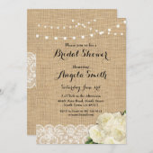 ブライダルシャワーパーティーバラバーラップレースライト招待状 招待状 (正面/裏面)