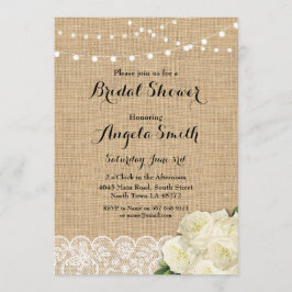 ブライダルシャワーパーティーバラバーラップレースライト招待状 招待状