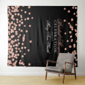 ブライダルシャワーパーティーバラ金ゴールド紙吹雪の背景 タペストリー (インサイチュ(横))