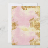 ブライダルシャワーパーティーピンクグリッター金箔招待状 招待状 (裏面)