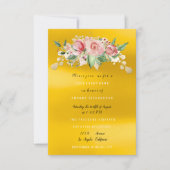 ブライダルシャワーパーティーピ絵を描ックフラワーウォーター色 招待状 (正面)