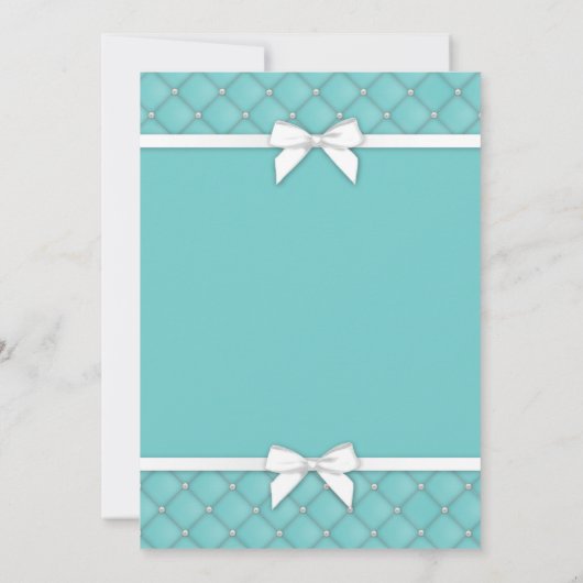 ブライダルシャワーパーティーブルーブラックドレスパール招待状 招待状 (裏面)