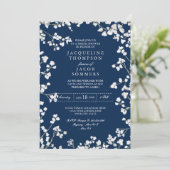 ブライダルシャワーパーティーベビーズブレスフラワーリース 招待状 (スタンド正面)