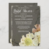 ブライダルシャワーパーティーモダンフローラパインタリーアート 招待状 (正面/裏面)