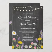 ブライダルシャワーパーティーワ素朴イルドフラワーズ招待状 招待状 (正面/裏面)