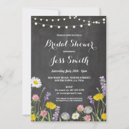 ブライダルシャワーパーティーワ素朴イルドフラワーズ招待状 招待状