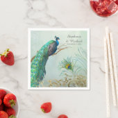 ブライダルシャワーパーティーヴィンテージピーコックツリーブランチ スタンダードカクテルナプキン (インサイチュ)