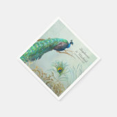 ブライダルシャワーパーティーヴィンテージピーコックツリーブランチ スタンダードカクテルナプキン (角)