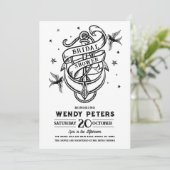 ブライダルシャワーパーティー伝統的タトゥーいかり 招待状 (スタンド正面)