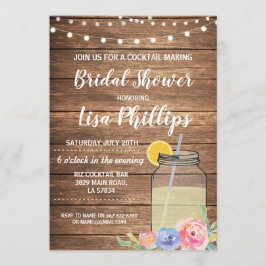 ブライダルシャワーパーティー招待状ジャーのカクテル作り 招待状