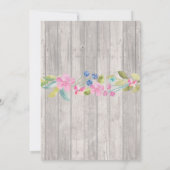 ブライダルシャワーパーティー素朴ティーポットフローラ招待状 招待状 (裏面)