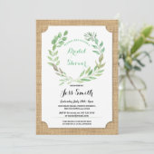 ブライダルシャワーパーティー素朴バーラ葉ップ招待状 招待状 (スタンド正面)