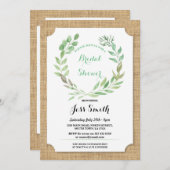 ブライダルシャワーパーティー素朴バーラ葉ップ招待状 招待状 (正面/裏面)
