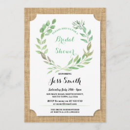 ブライダルシャワーパーティー素朴バーラ葉ップ招待状 招待状