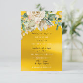 ブライダルシャワーパーティー絵を描バラ花水色 招待状 (スタンド正面)