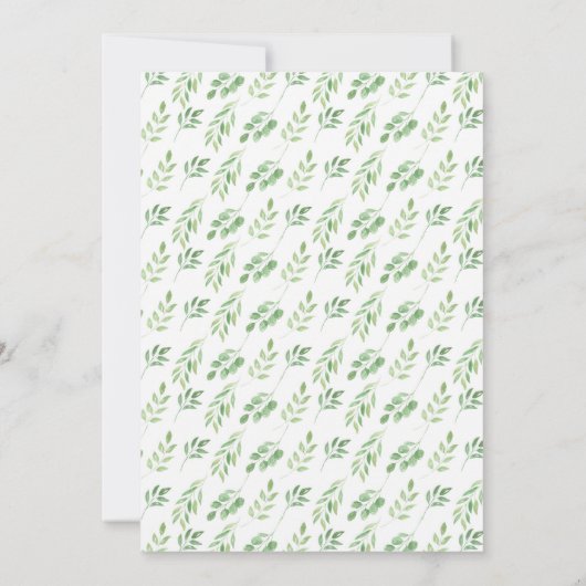 ブライダルシャワーパーティー金ゴールドフレ葉ーム招待状 招待状 (裏面)