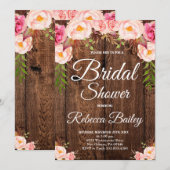 ブライダルシャワーパーティー、フローラブライダルシャワー 招待状 (正面/裏面)