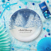 ブライダルシャワーパーティー | ワイルドフォレストの雪の木 ペーパープレート (パーティー)