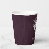 ブライダルシャワーパープルウォーターカラーフラワー 紙コップ (右)