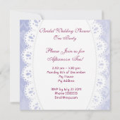 ブライダルシャワーパープルフローラティーパーティー 招待状 (裏面)