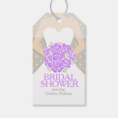 ブライダルシャワーパープルリハ結婚ーサルラベル ギフトタグ (正面)