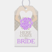 ブライダルシャワーパープルリハ結婚ーサルラベル ギフトタグ (正面)