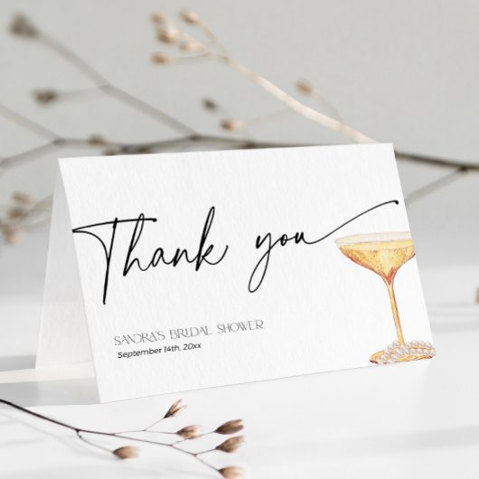 ブライダルシャワーパールとプロセッコ サンキューカード