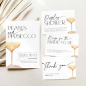 ブライダルシャワーパールとプロセッコ サンキューカード