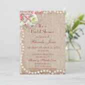 ブライダルシャワーパールピンクとブラウン 招待状 (スタンド正面)