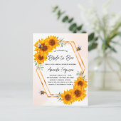 ブライダルシャワーヒマワリ インビテーションポストカード (スタンド正面)