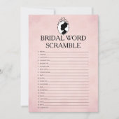 ブライダルシャワービクトリアン単語スクランブルゲームカード 招待状 (正面)
