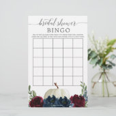 ブライダルシャワービンゴゲームブルガンディーネイビーカボチャ (スタンド正面)